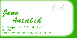 jeno antalik business card